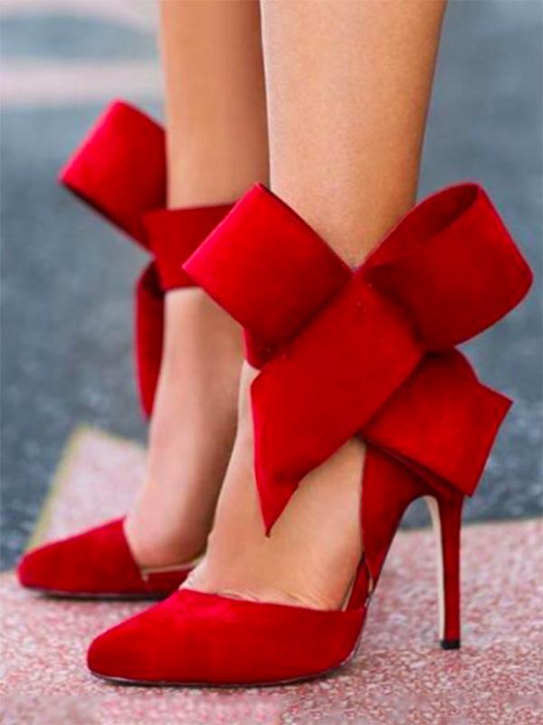 Pretty Bowknot Pointy High Heeled Shoes