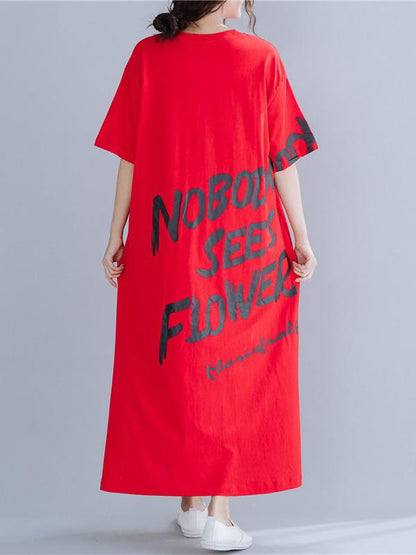 New Loose Oversize  Lettre Printed Dress