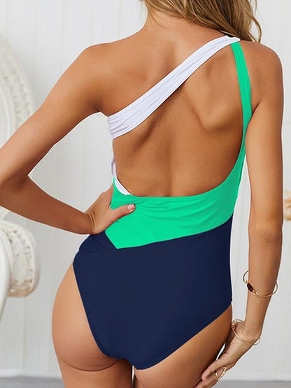 Assorted Colors One-shoulder One-piece Swimsuit