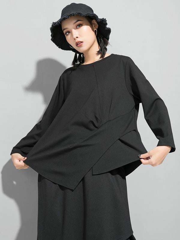 Original Irregularity Solid T-Shirts Tops