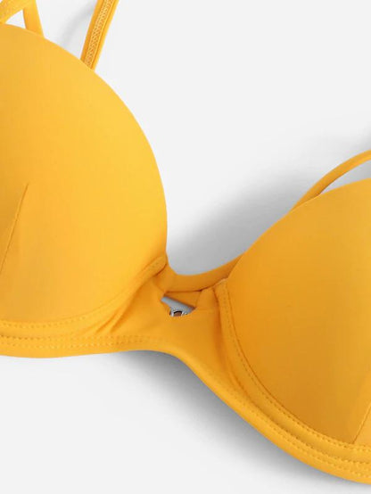 Plain Balconette Bikini Set