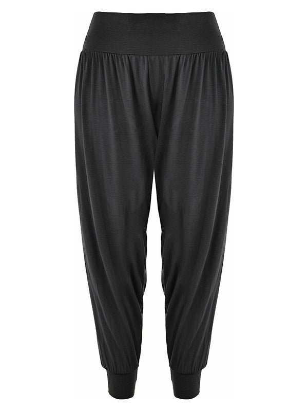 Simple Casual 9 Colors Pleated Harem Pants