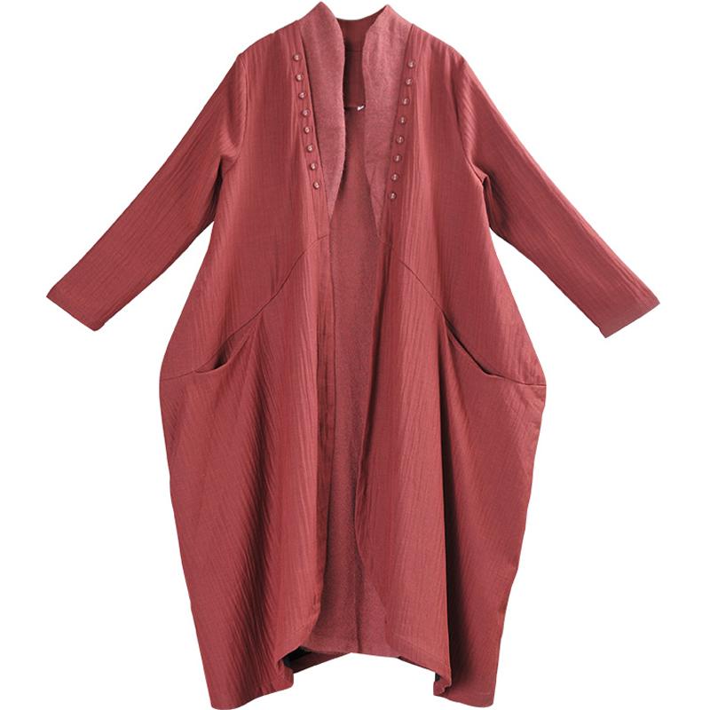 Buykud Solid Color Irregular Stitching Casual Loose Coat