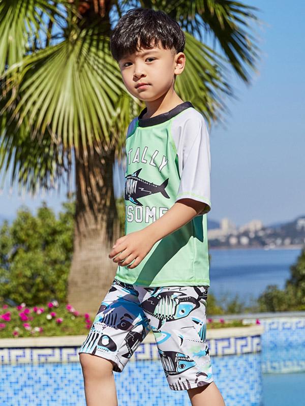 AONIHUA Green Little Boy Swimwear