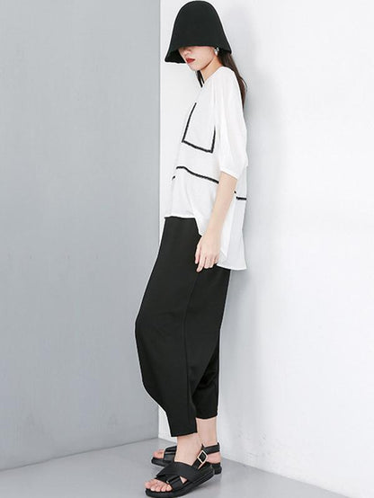 Batwing Sleeves Asymmetric Shirt