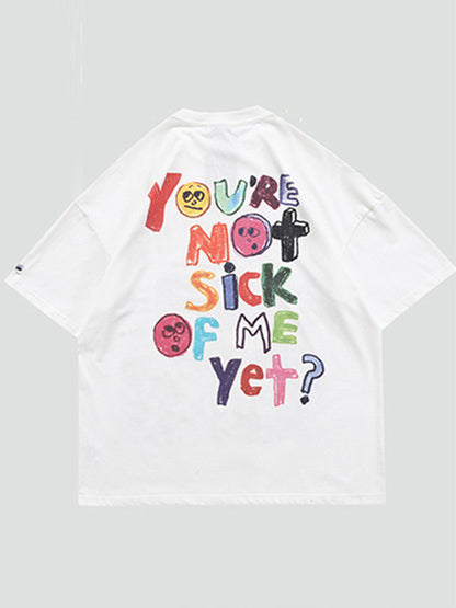 Original Round-Neck Cartoon Printed Loose T-Shirts Tops
