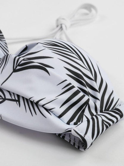 Leaves Bandeau Bikini Swimsuit