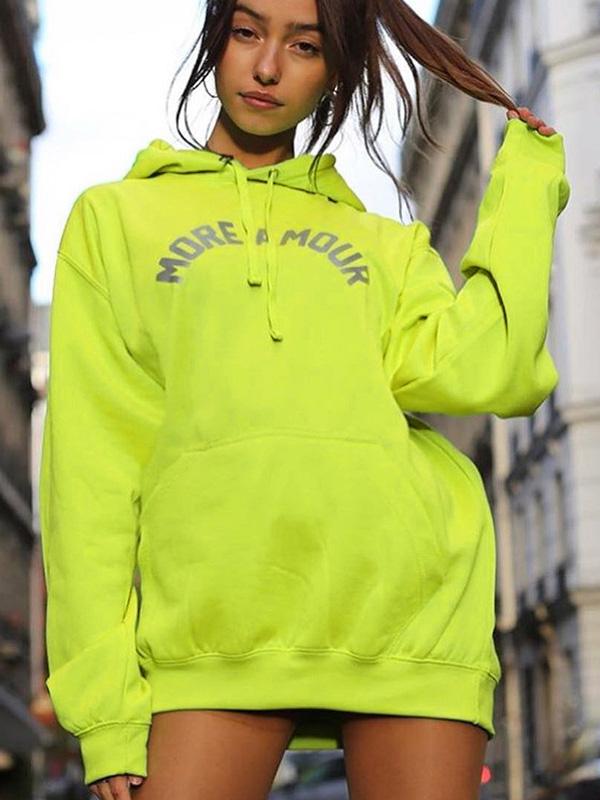 Loose Reflective Letter Printed Sweatshirt