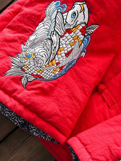 ORIGINAL VINTAGE RAMIE EMBROIDERED COTTON-PADDED CLOTHES