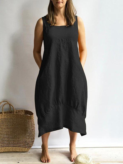 Simple Sleeveless Solid Maxi Dresses