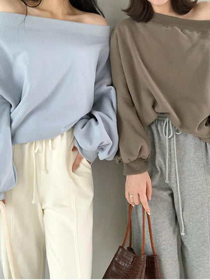 Sexy Off Shoulder Leisure Hoodies