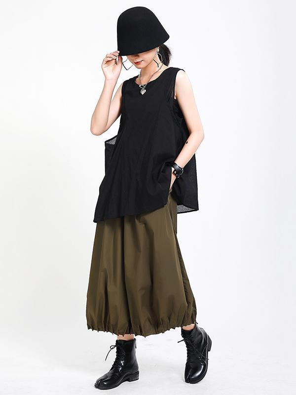 Original Solid Column Wide Leg Pants
