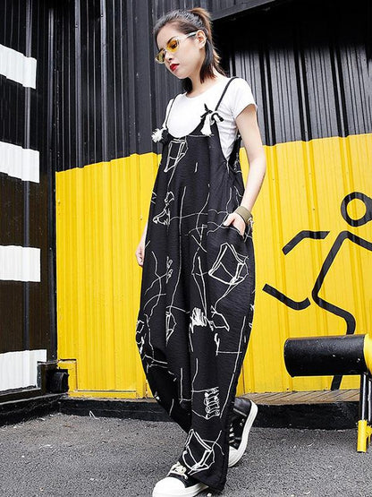 Vintage Loose Hong Kong Style Straight Leg Harem Pants