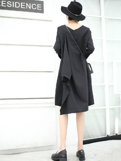 Original Asymmetric Design Tiered Sleeveless Dress
