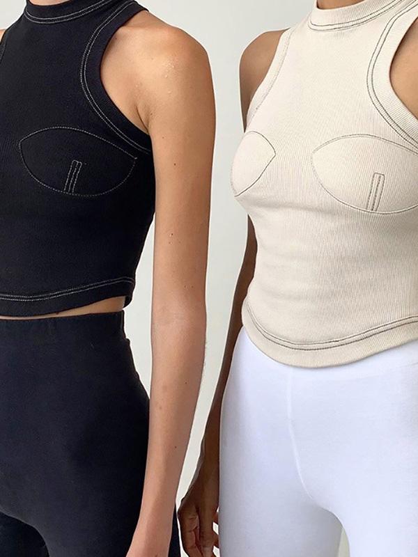 Solid Sleeveless Round-Neck Tank