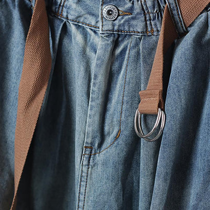 Buykud Casual Travel Loose Solid Color Harem Jeans