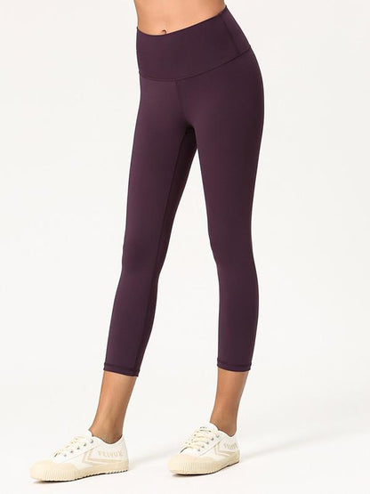 Lift Hip Solid Fitness Sports Seventh Leggings
