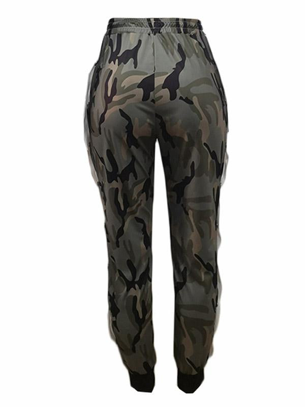 Fashion Casual Camouflage Split-Side Pants