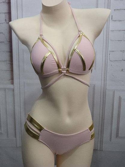 Lace Up Triangle Tops Bikini