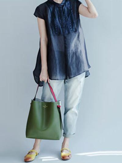 Loose Lapel Chiffon Silk Blouse
