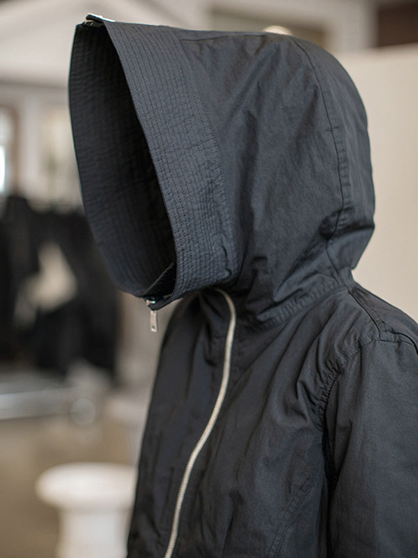 Fashion Solid Color Long Sleeves Zipper Quilted Coat