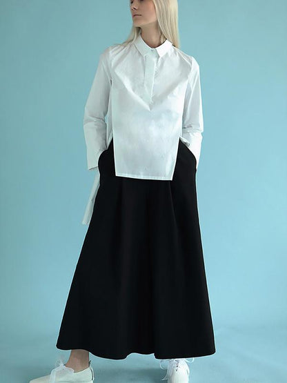 Original White High-low Split-back Blouse