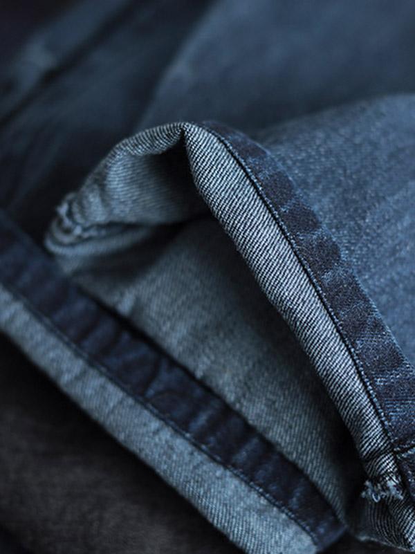 Leisure Solid Denim Puff Pants Bottoms
