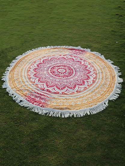 Fashion Printed Tasseled Round Beach Mat