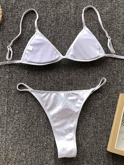 Plain Sparkle Scrunch Bikini Set