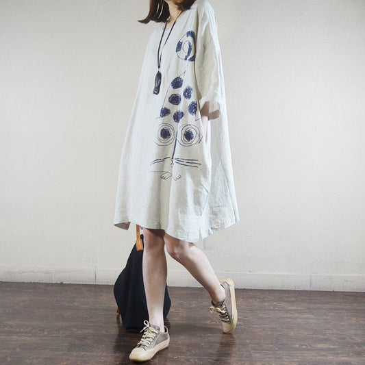 Animal Pattern Casual Loose Summer Dress