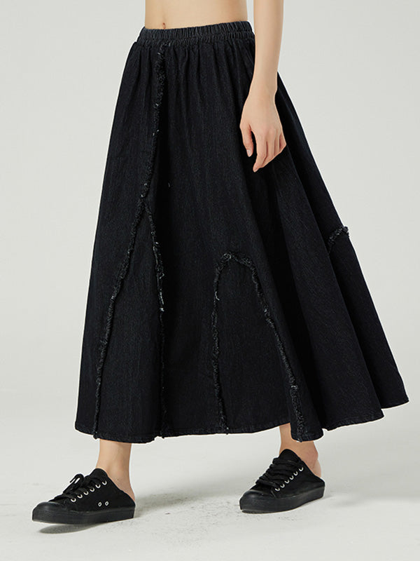 Simple Elasticity Waist Wide Leg Loose Pants