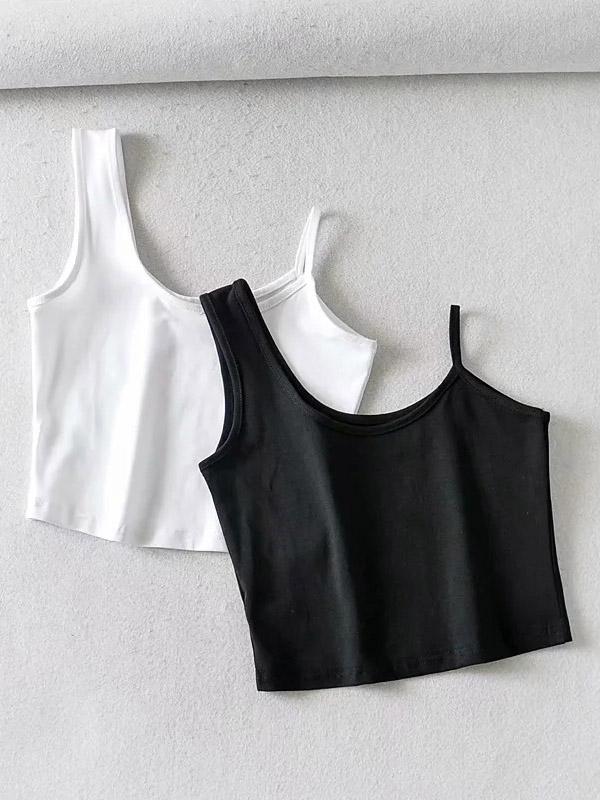 Sexy Solid Wrap Cropped Exposed Navel Vest Top