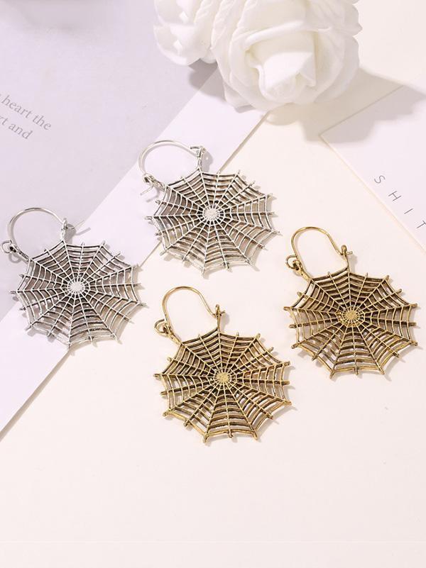Vintage Openwork Spider Web Earrings