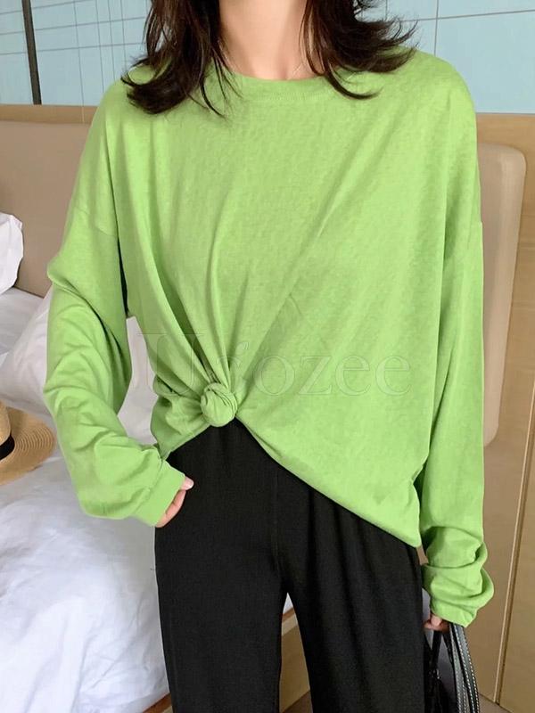 Loose Solid Candy Color Sports Tee