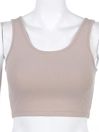 Solid Wrap Sleeveless Sports Bra