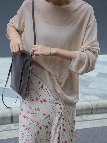 Casual Solid Light Maturity Knitwear