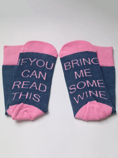 Usual  Alphabet Middle-tube Socks