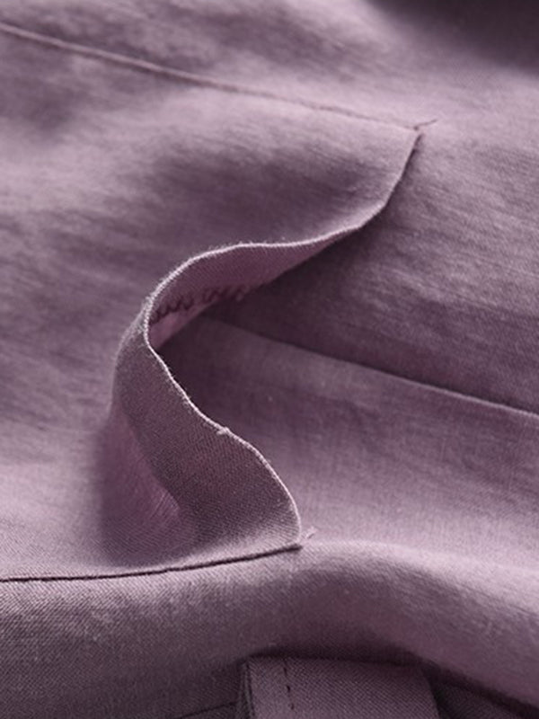 Urban Simple Solid Color Notched Collar Half Sleeves Blazer