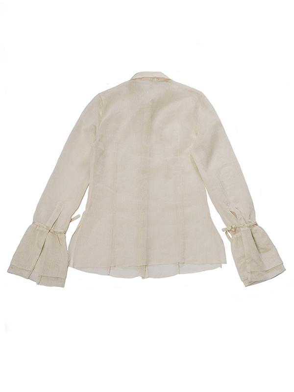 See-through Bandage Solid Blouse Top