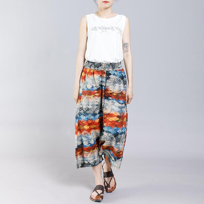 Casual Pattern Printed Women Cross Pants