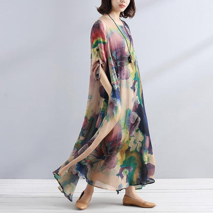 Charming Women Casual Loose Floral Long Sleeve Dress