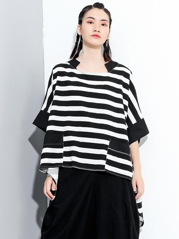 Original Striped Round-Neck T-Shirts Tops