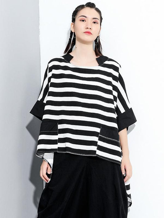 Original Striped Round-Neck T-Shirts Tops