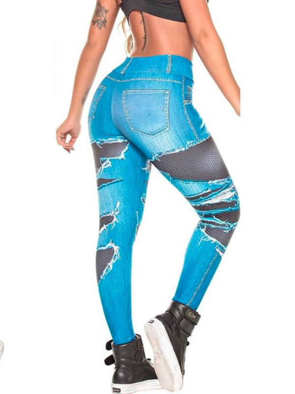 Printed Imitation Cowboy Leggings