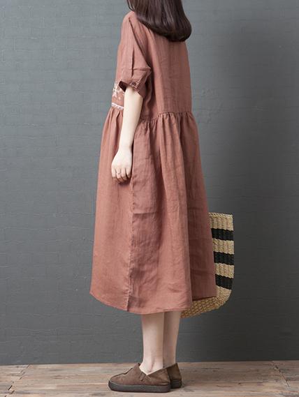 Loose A-line Cotton Long Dress