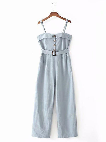 Casual Fashion Straight Leg Spaghetti-neck Jumpsuits