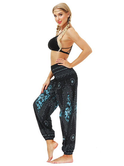 Bohemia Printed Elastic High Waisted Knickerbockers& Yoga Pants