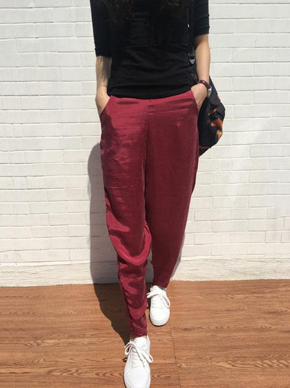 Loose Solid Color Casual Pants