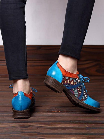Genuine Leather Split-joint Loafers