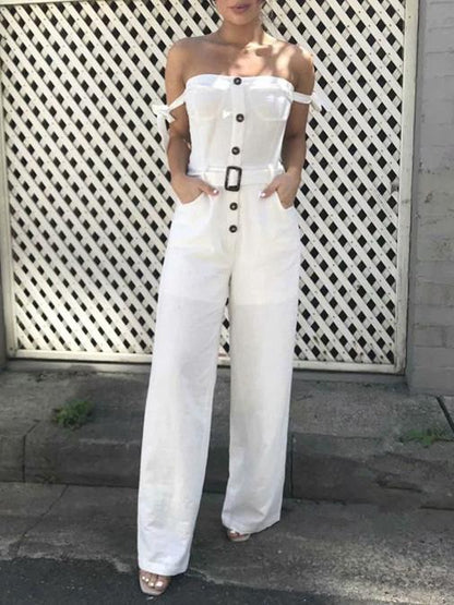 Casual Fashion Straight Leg Spaghetti-neck Jumpsuits
